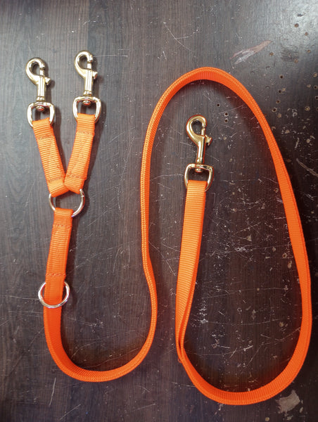 3/4” nylon double lead - Ringtails and Tall Tales Hunting Dog Supply