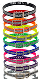 1" WIDE REFLECTIVE  DAYGLOW COLLAR  WITH BLACK OR HARDWEAR, CENTER RING & D RING