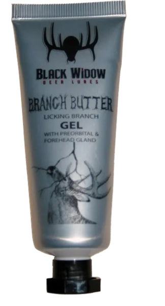 Black Widow BRANCH BUTTER 1.5oz. LICKING BRANCH GEL - Ringtails and Tall Tales Hunting, Dog Supply, and Taxidermy